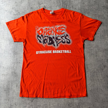 Syracuse Basketball Y2K T-Shirt Size M Mens Graffiti Graphic Orange Tee            -C31