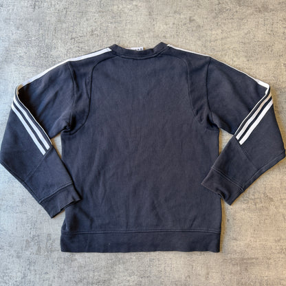 Adidas Y2K Womens Jumper Size M Navy White Embroidered Sweater          -A40