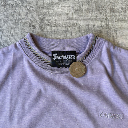 Saltwater Y2K Womens Purple Surf Baby Tee Size 8Y Fits S Womens            -D37
