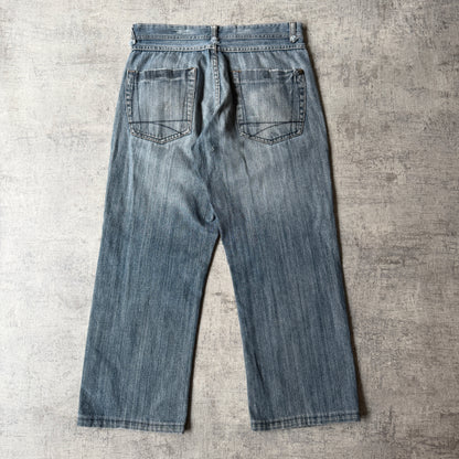EFFEKT Y2K Baggy Jeans Size 30 Light Blue Distressed Super Baggy      -H13