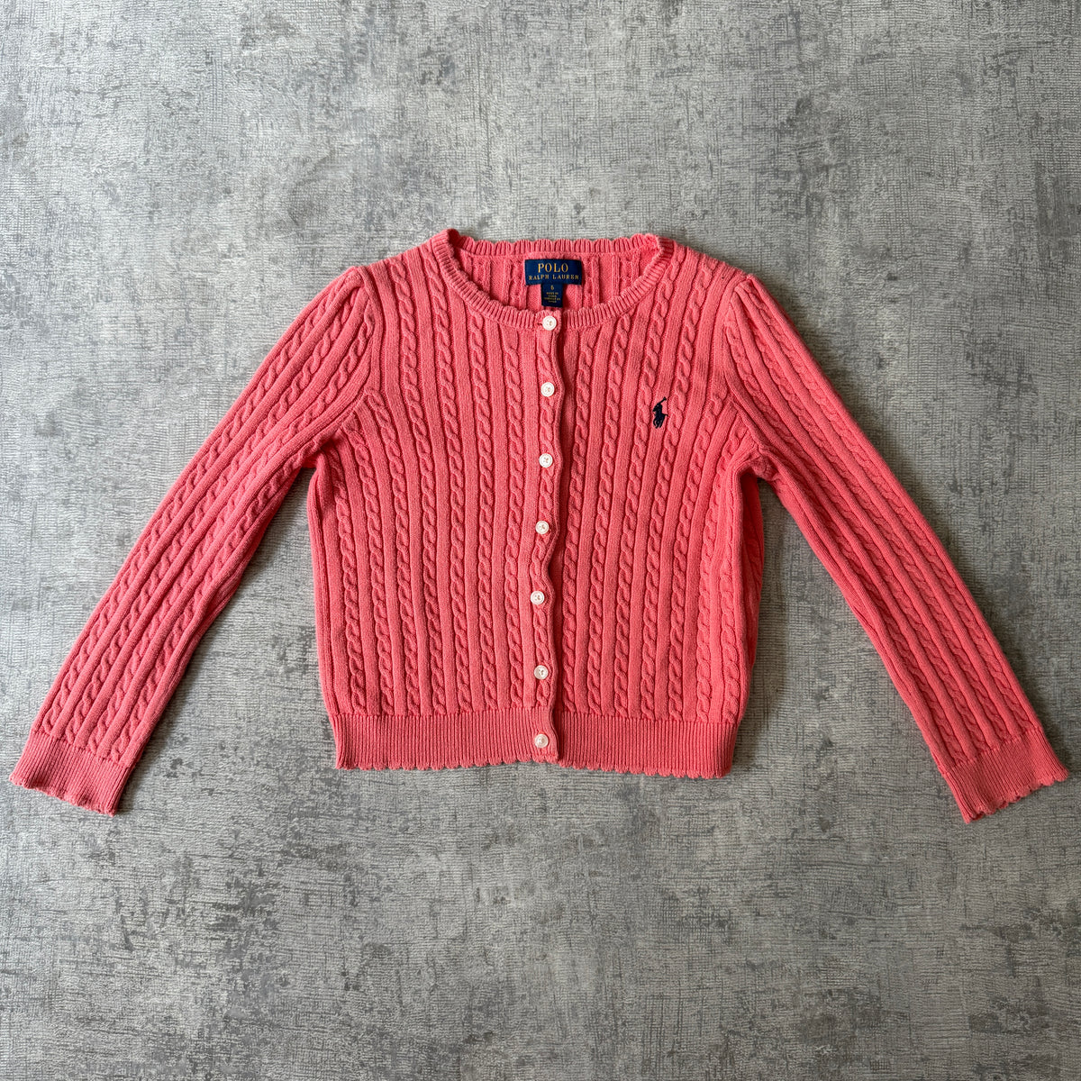 Polo Ralph Lauren Classic Pink Cable Knit Top Size 6Y Fits XXS-XS Womens          -D47