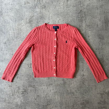 Polo Ralph Lauren Classic Pink Cable Knit Top Size 6Y Fits XXS-XS Womens          -D47