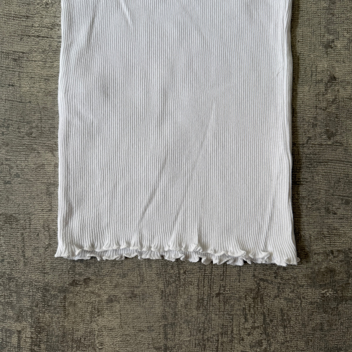 Tajura Womens Y2K Ribbed White Tank Top Size XS Flower Print          -D45