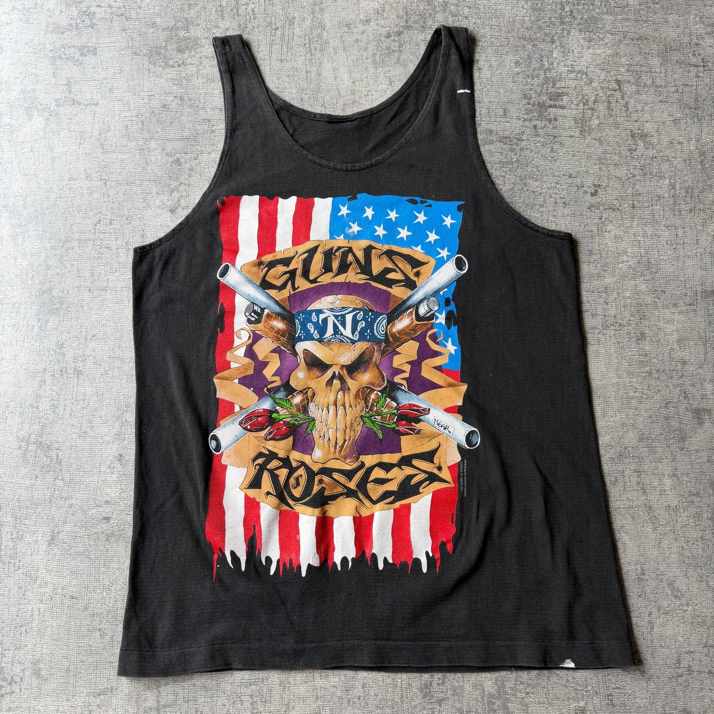 Guns & Roses 1991 Vintage Graphic Singlet Fits Size L Mens             -A56