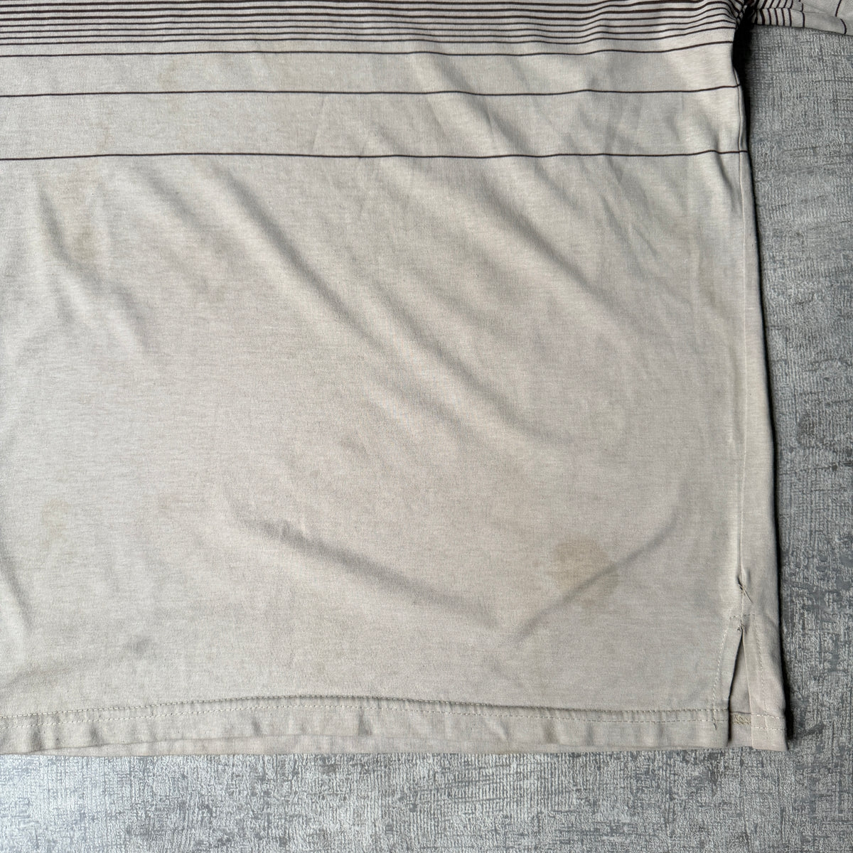 Ocean Beach Mens Polo Shirt Size L Beige Brown                 -F36
