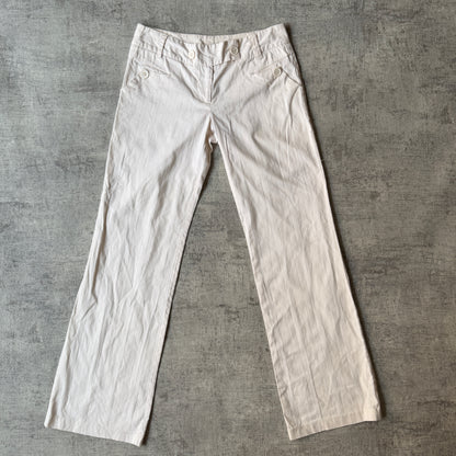 Girl Express Low Rise Y2K Dress Pants Size 8 Womens Cream Straight           -B32