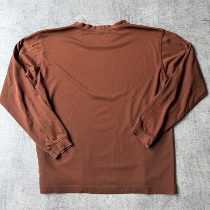 Columbia Brown Y2K Long Sleeve T Shirt Size M Mens Graphic Tee            -C23