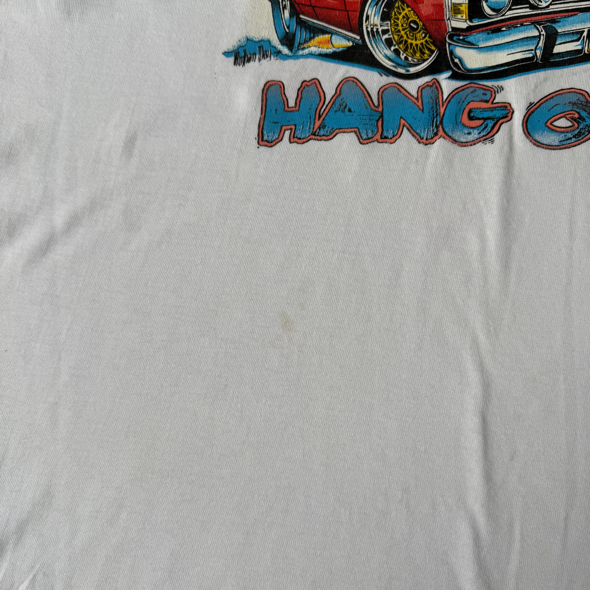 “Get In, Sit Down” Mens Vintage White T-Shirt Fits Size XL Mens                      -E43