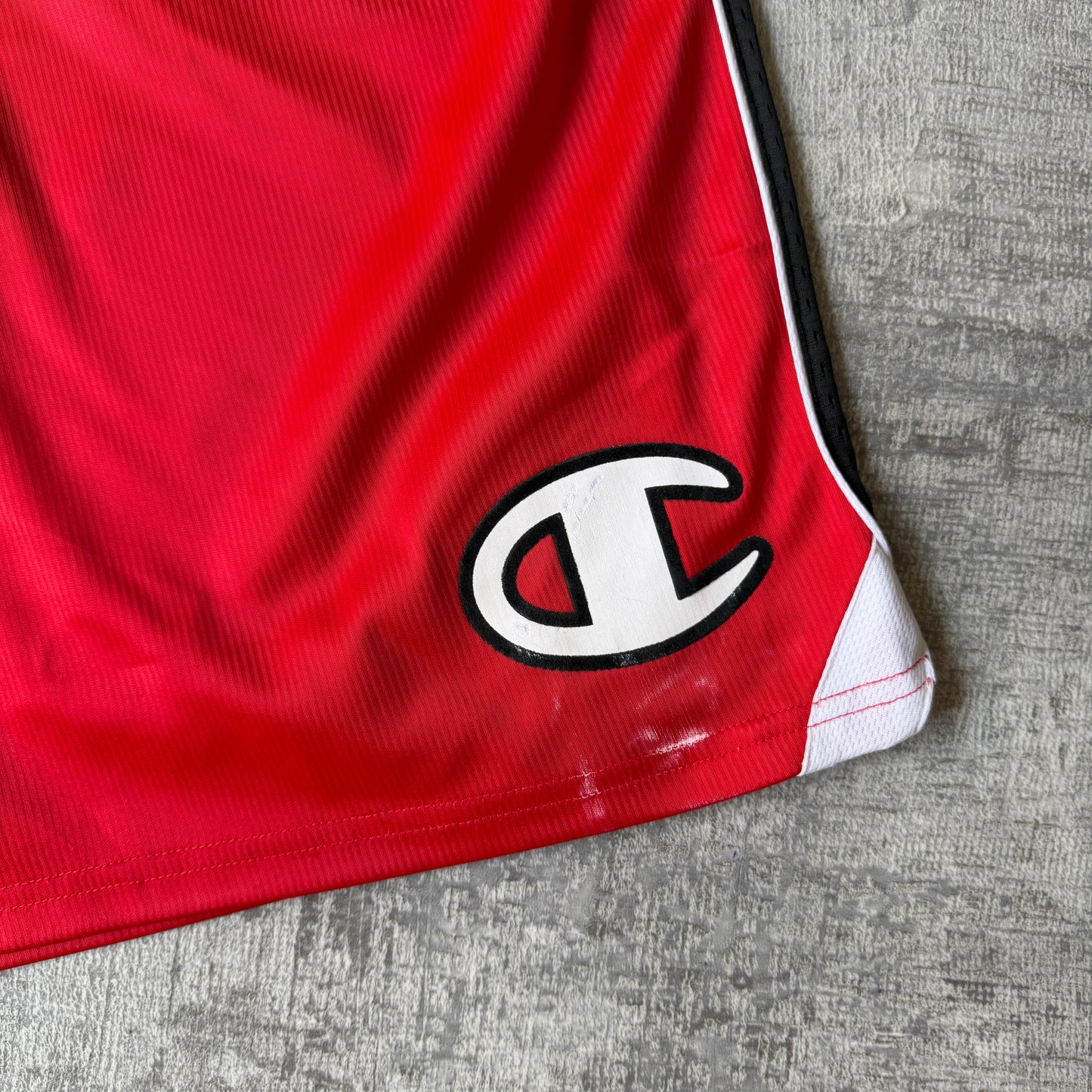Champion Y2K Baggy Red Basketball Shorts Size S Elastic Waist               -D9