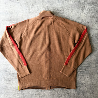 Lonsdale Y2K Ribbed Track Jacket Size L Mens Brown Red          -A69