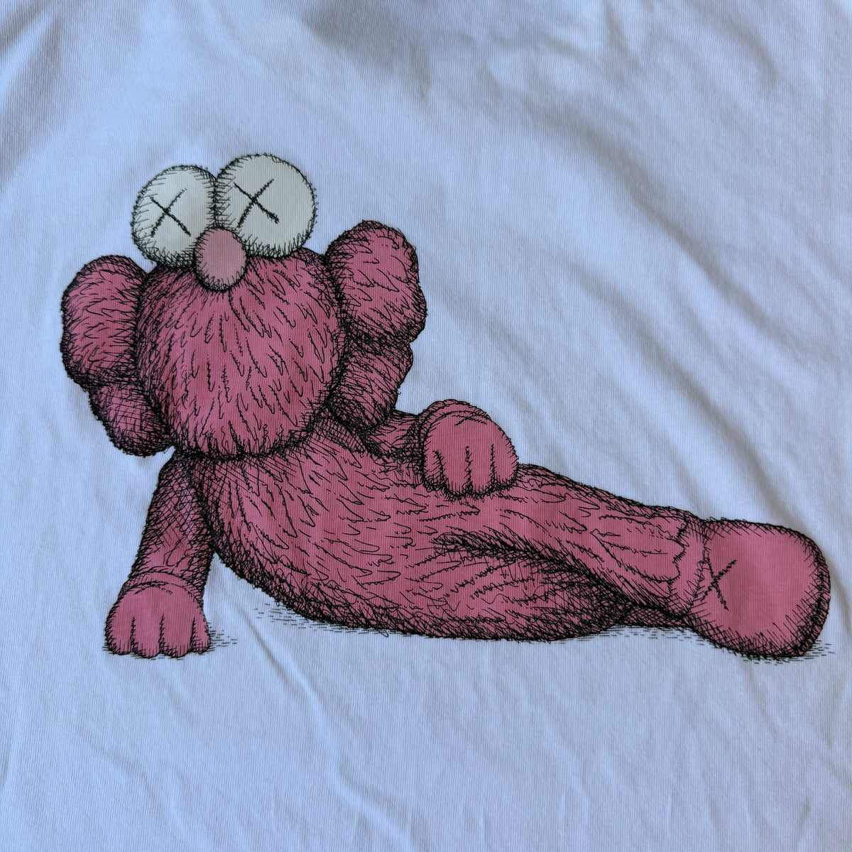 Kaws x Uniqlo T Shirt Size L Mens 2023 Release White Pink               -B65