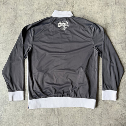 Lonsdale Y2K Track Jacket Size XXL Grey White Full Zip                   -E25