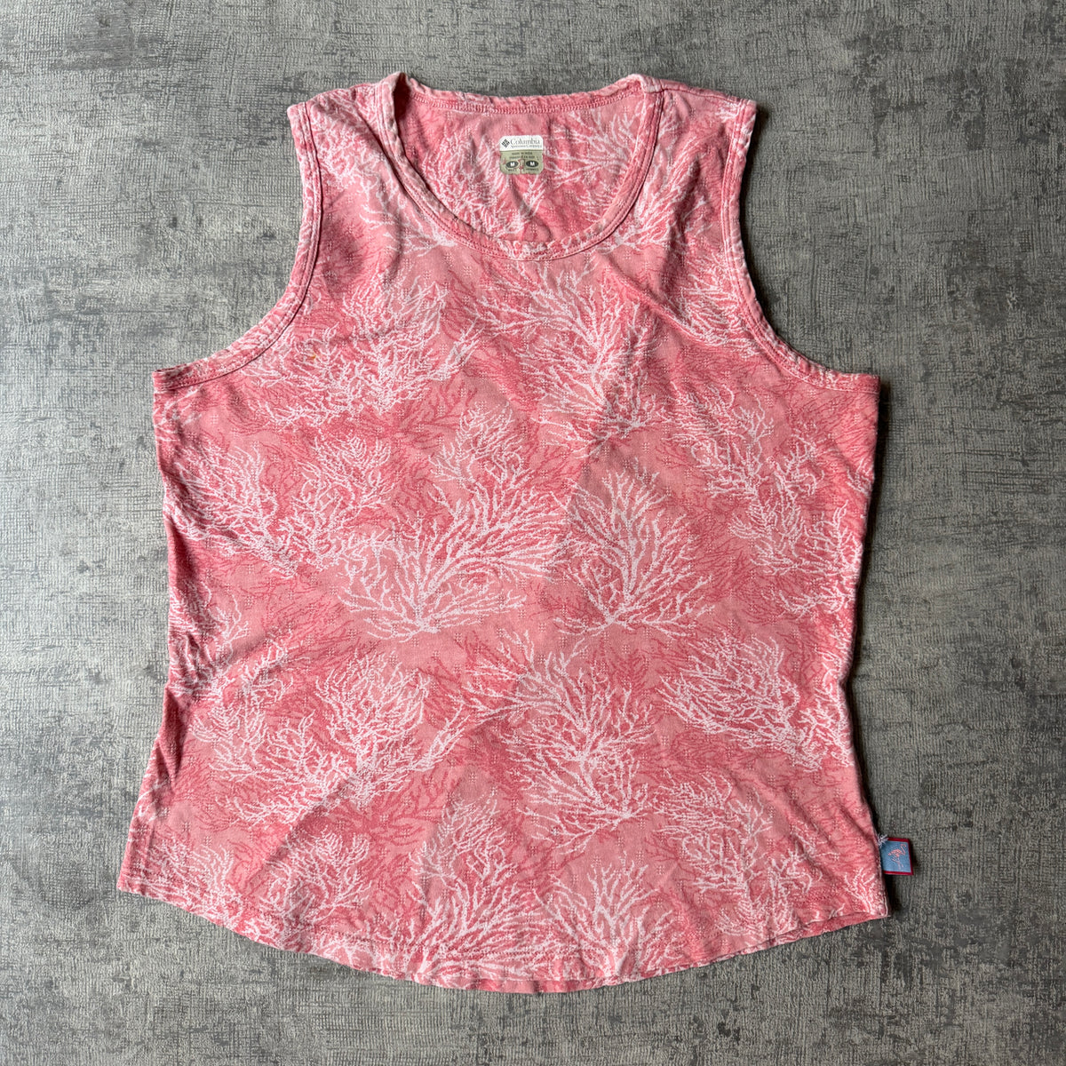 Columbia Womens Pink Coral Pattern Tank Top Size M Y2K Singlet            -F61