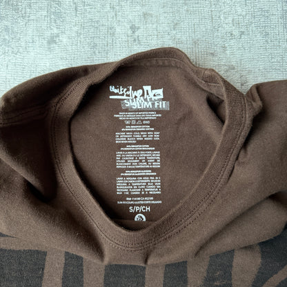 Quiksilver Y2K Brown Graphic T-Shirt Size S Mens Slim Fit          -G40