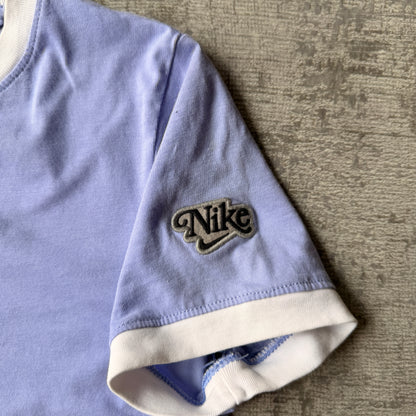 Nike Purple Ringer T-Shirt Size XS Womens Pastel Graphic Tee       -C36