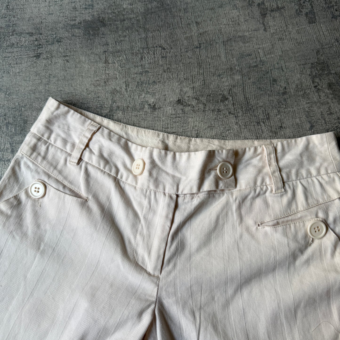 Girl Express Low Rise Y2K Dress Pants Size 8 Womens Cream Straight           -B32