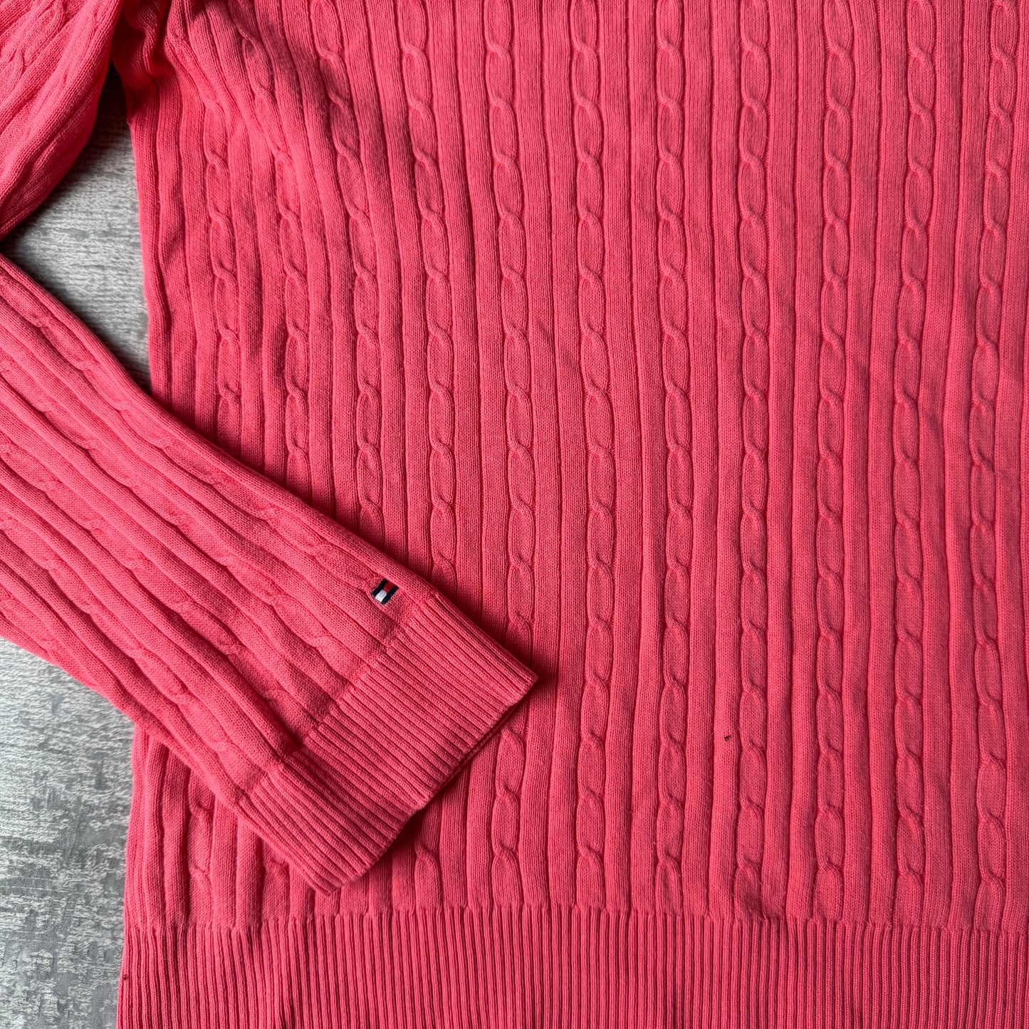 Tommy Hilfiger Womens Pink Cable Knit Sweater Size XL Womens          -C16