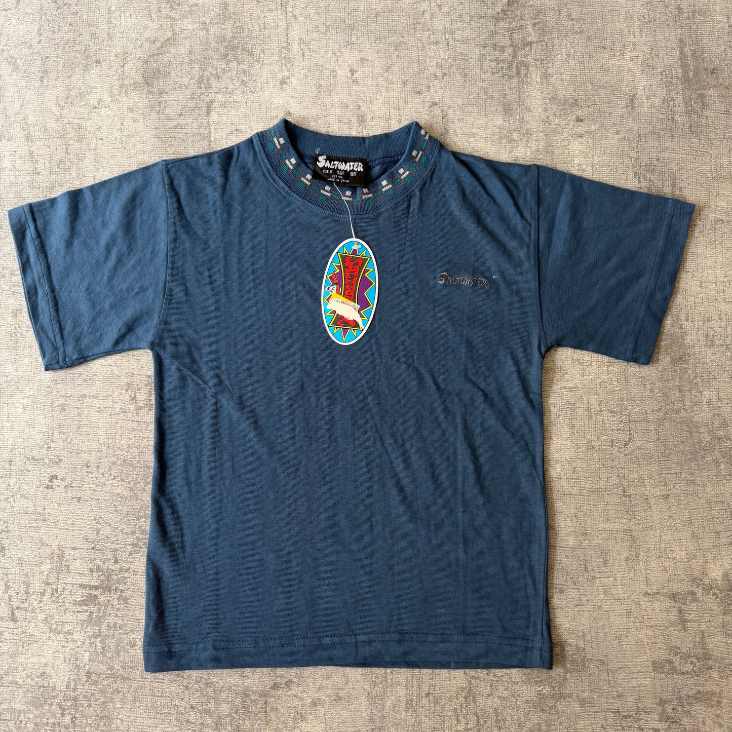 Saltwater Vintage Baby Tee Size 8y Fits XXS Womens Blue NWT's              -C68