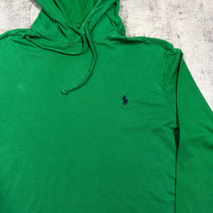 Polo Ralph Lauren Green Hoodie Size M Y2K Pullover    -I24