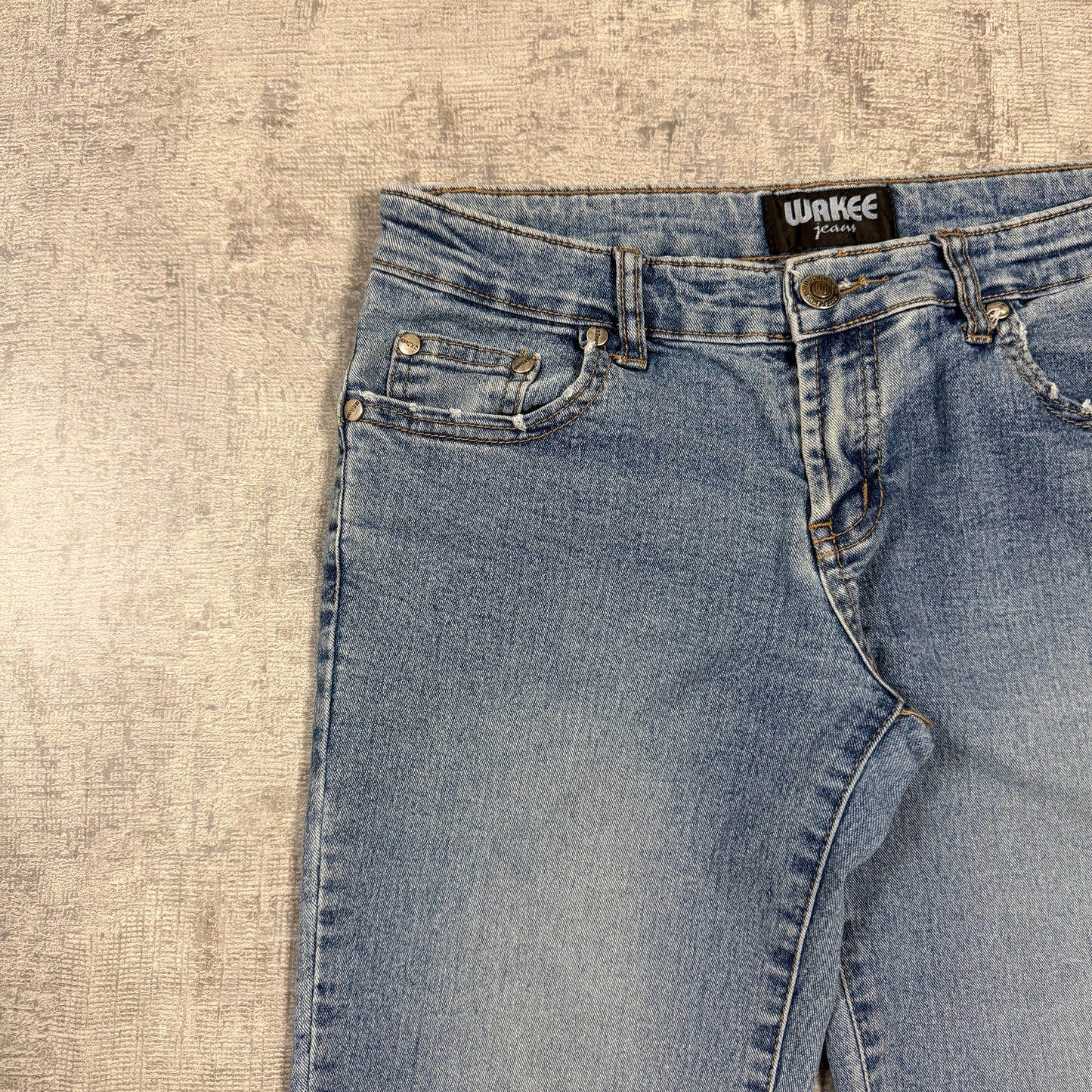 Wakee Womens Vintage Low Rise Flare Jeans Size 8 Blue Denim       -I13