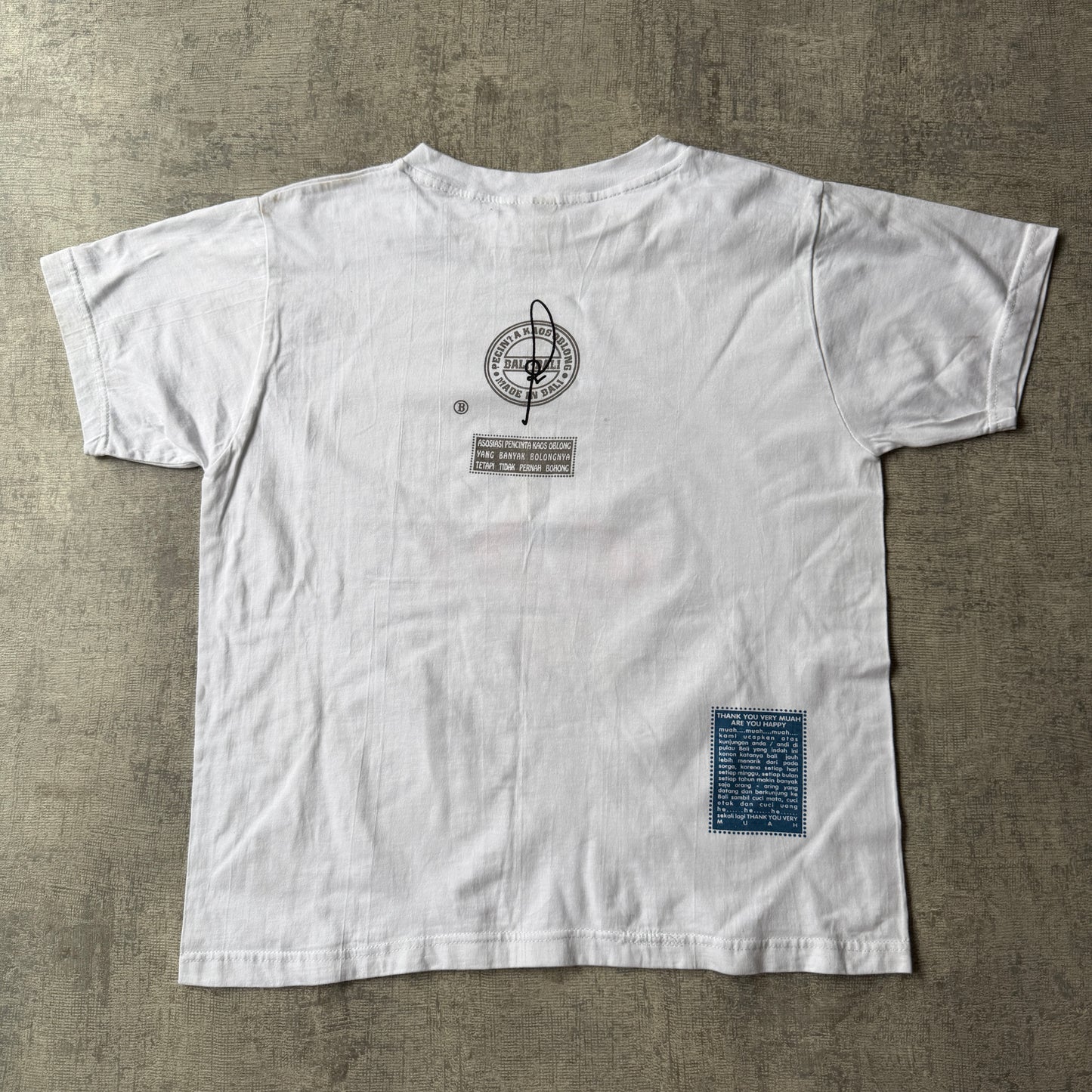 I Love Bali Y2K Graphic T-Shirt Size M Mens White Boxy Vintage Tee          -B14