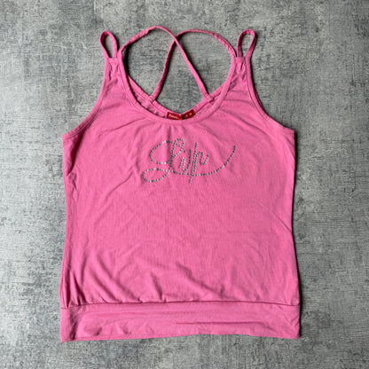 Bnn Ladies Pink Bejewelled Tank Top Size M Womens     -G63