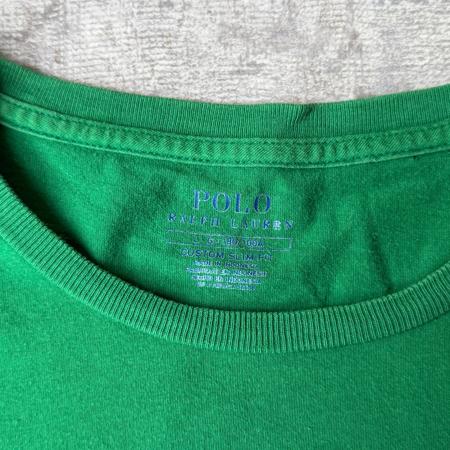 Polo Ralph Lauren Green T Shirt Size L Mens Short Sleeve Y2K            -A19