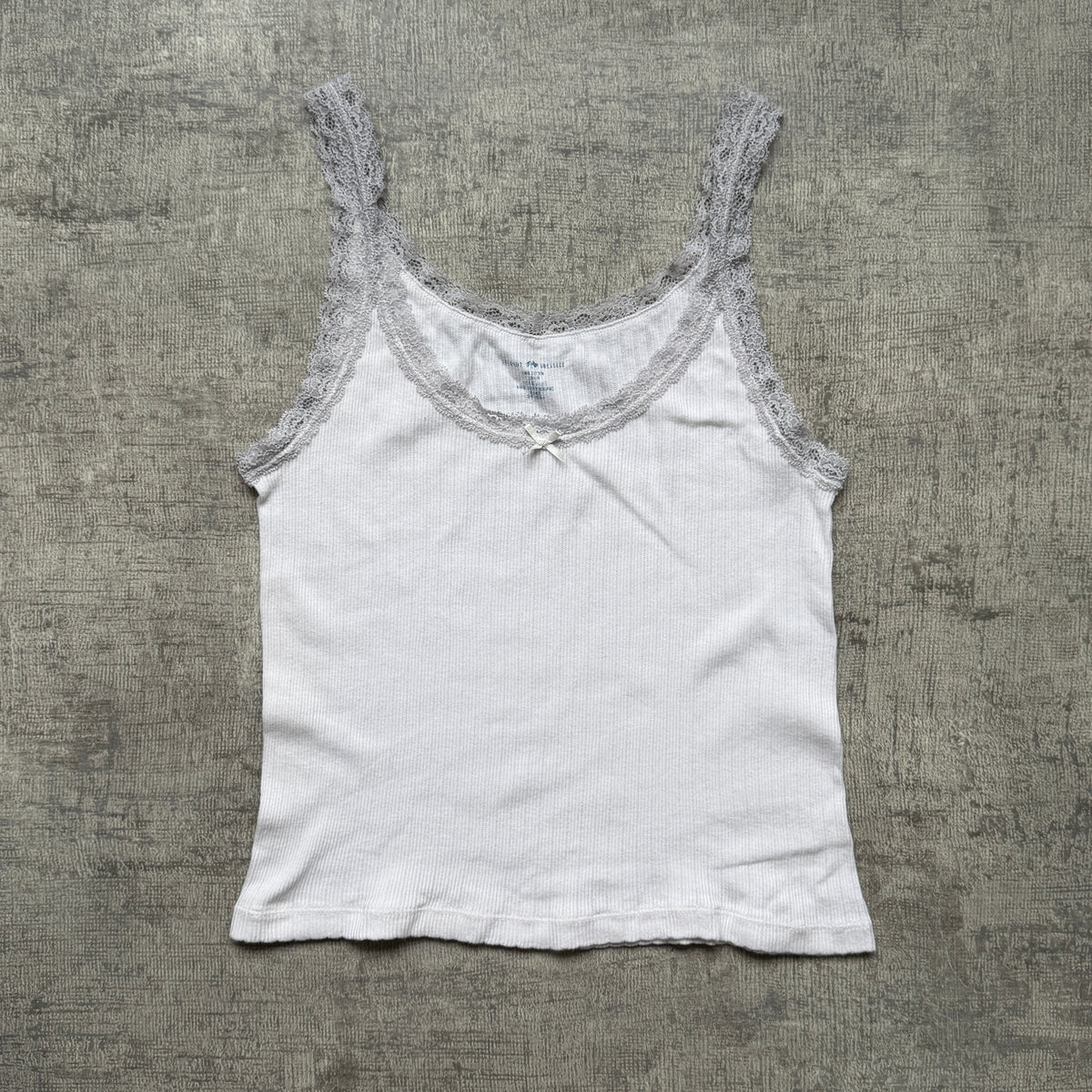 Brandy Melville Womens Cami Tank Top Size S White Grey        -A31