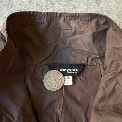 Ripcurl Brown Y2K Track Jacket Size XL Mens Zip Windbreaker Jacket                -D27