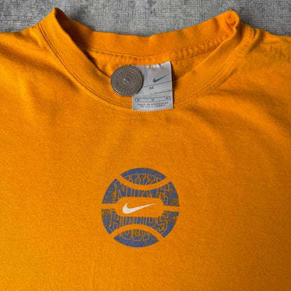 Nike Hoops Y2K Graphic Shirt Size M Mens Yellow Short Sleeve Basketball              -A18
