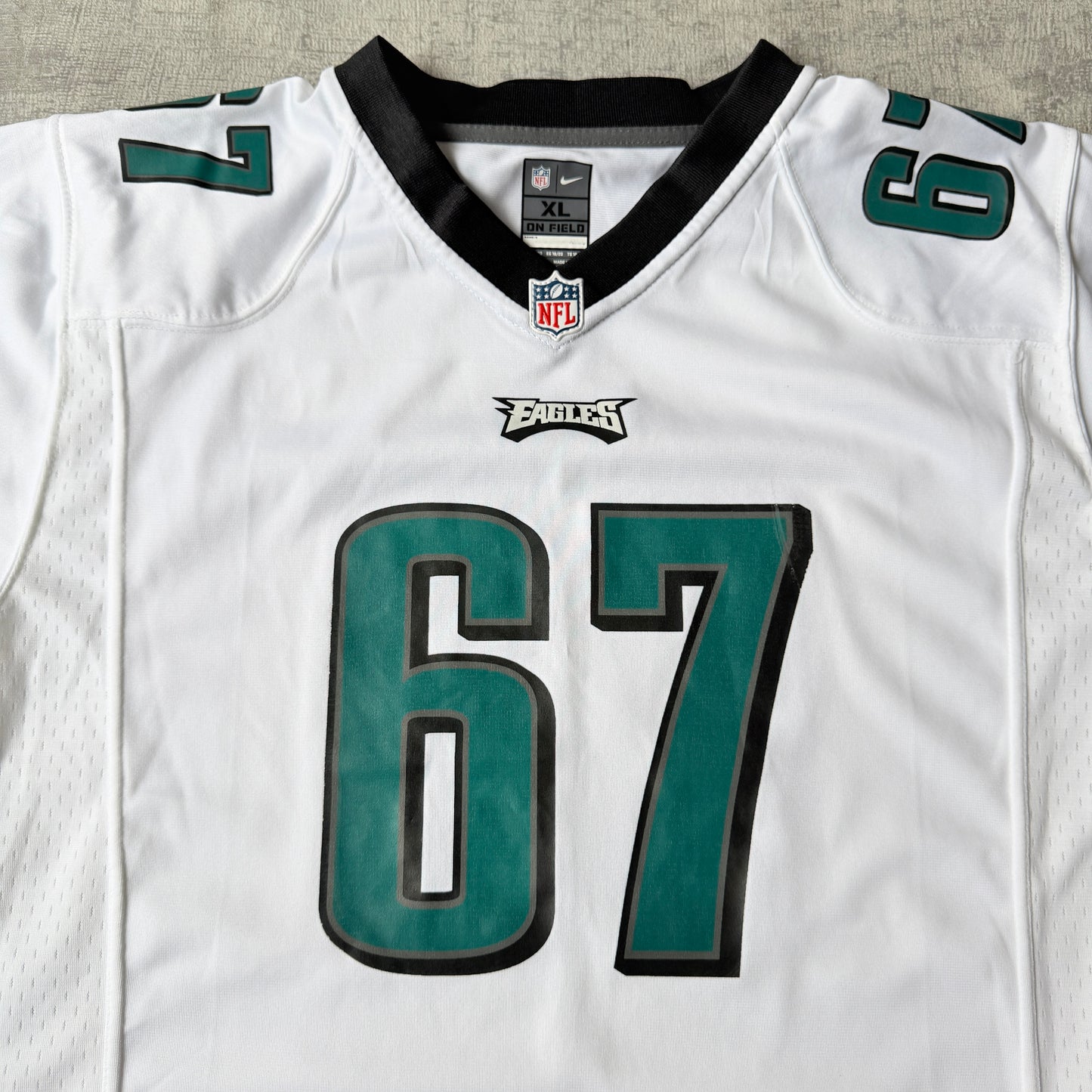 Nike Philadelphia Eagles NFL Jersey Size XL Mens #67 White Kit             -F22
