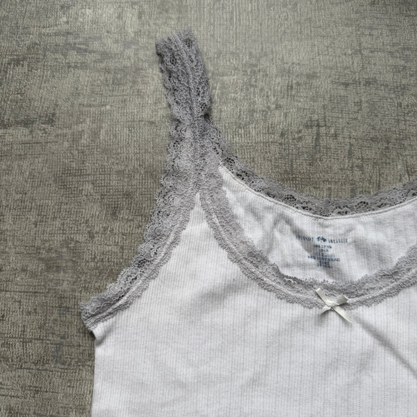 Brandy Melville Womens Cami Tank Top Size S White Grey        -A31