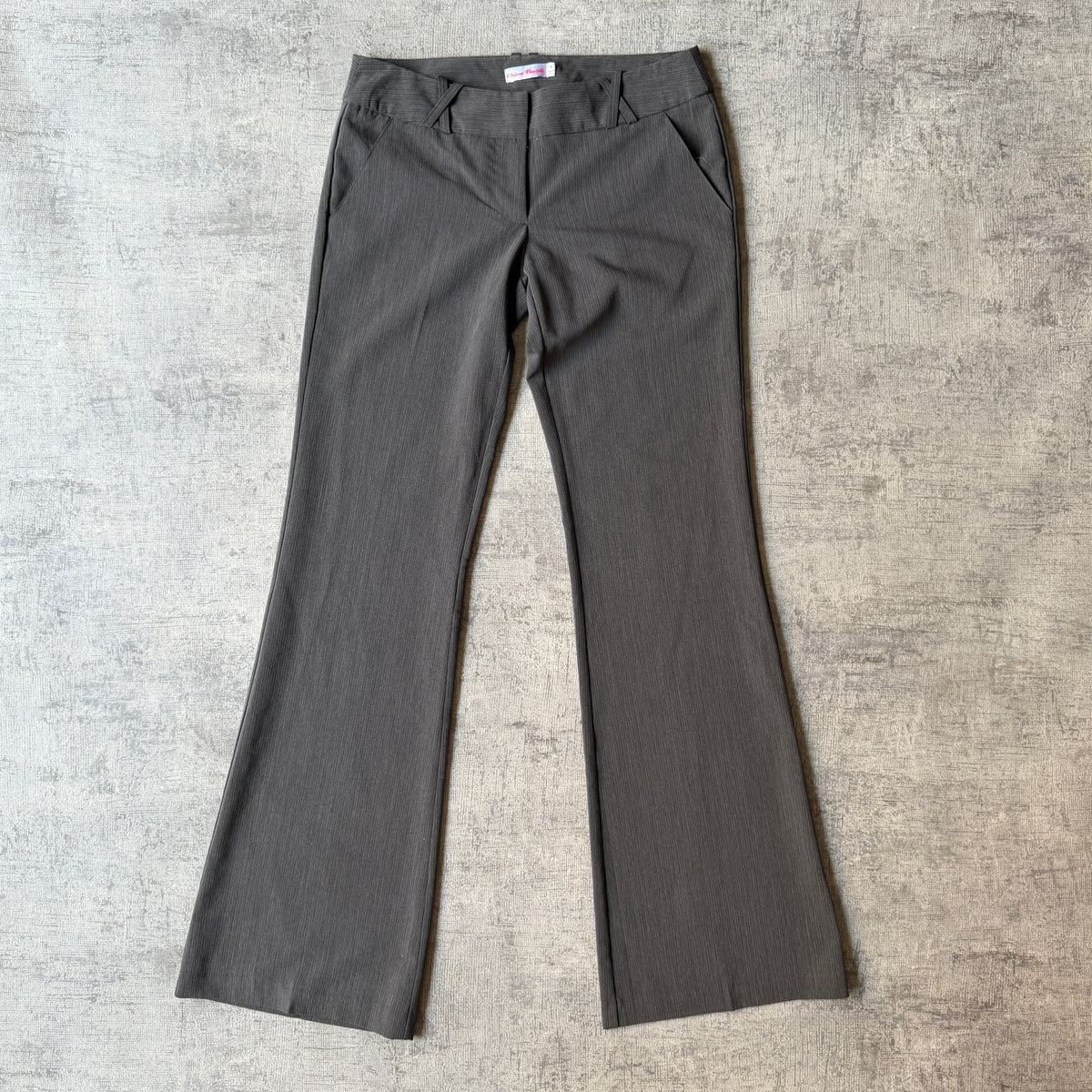 Chica Booti Y2K Low Rise Flare Dress Pants Size 8 Womens Grey Pants            -B33