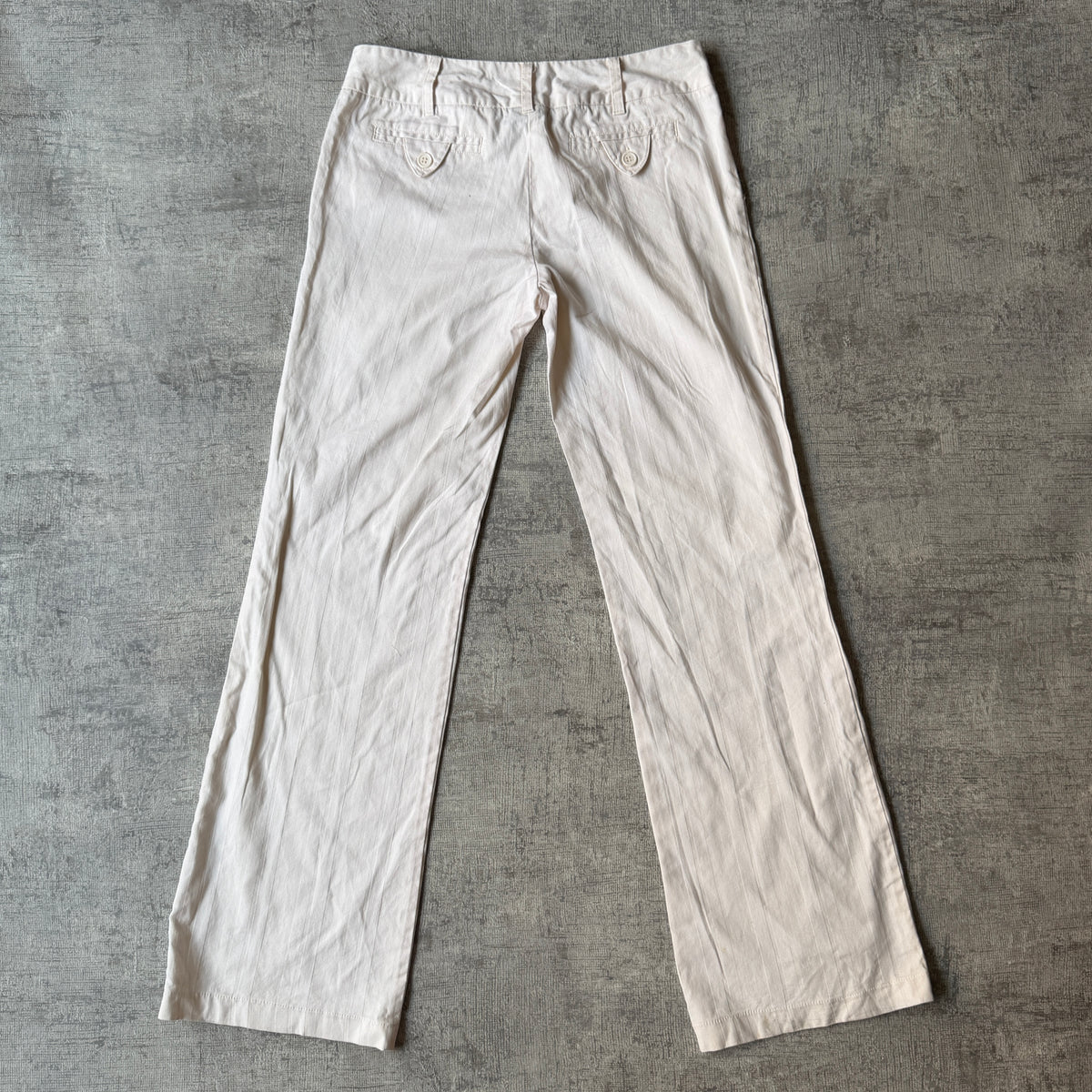 Girl Express Low Rise Y2K Dress Pants Size 8 Womens Cream Straight           -B32