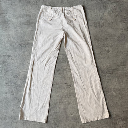 Girl Express Low Rise Y2K Dress Pants Size 8 Womens Cream Straight           -B32