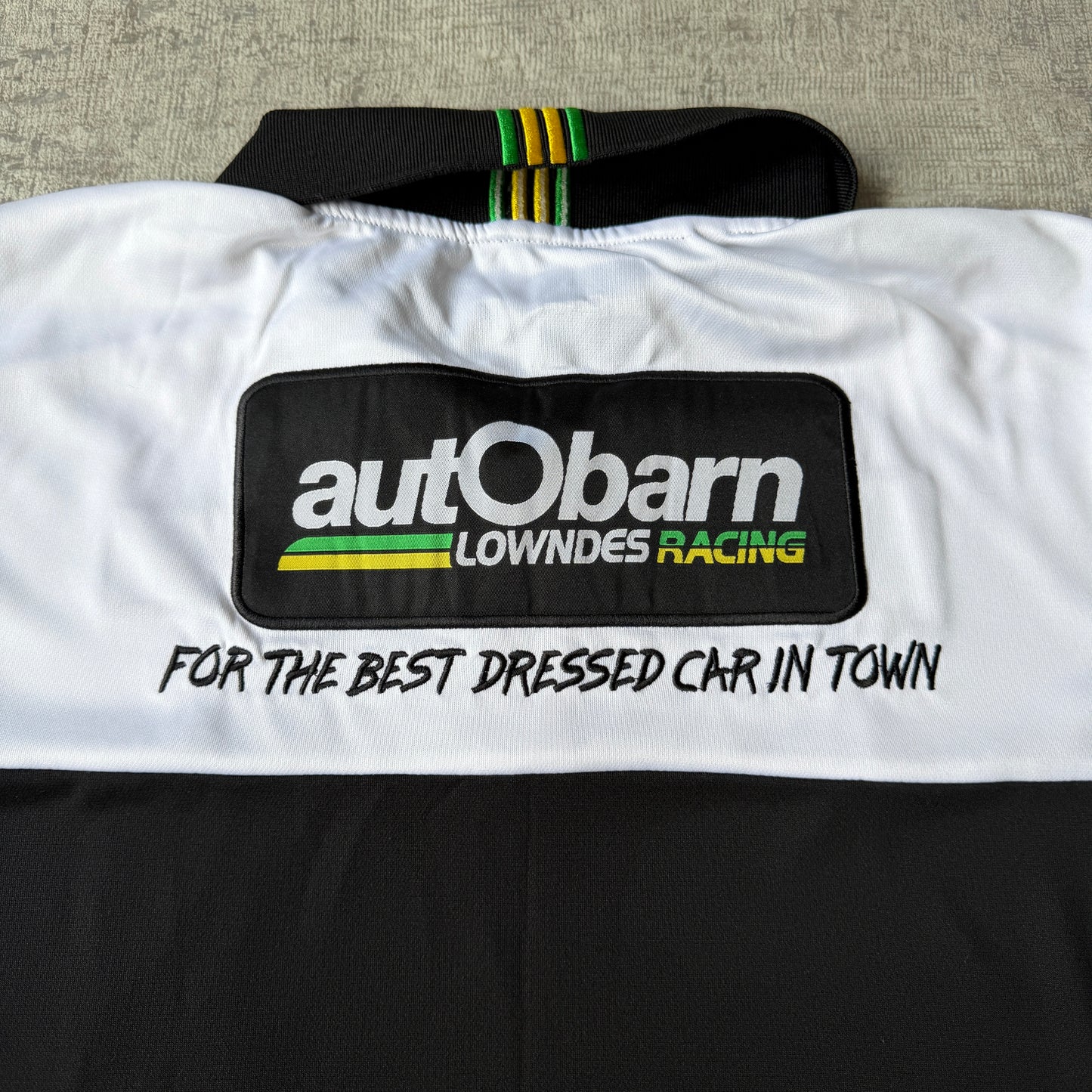 Holden Auto Barn Racing Polo Shirt Size M Mens Black White             -E36