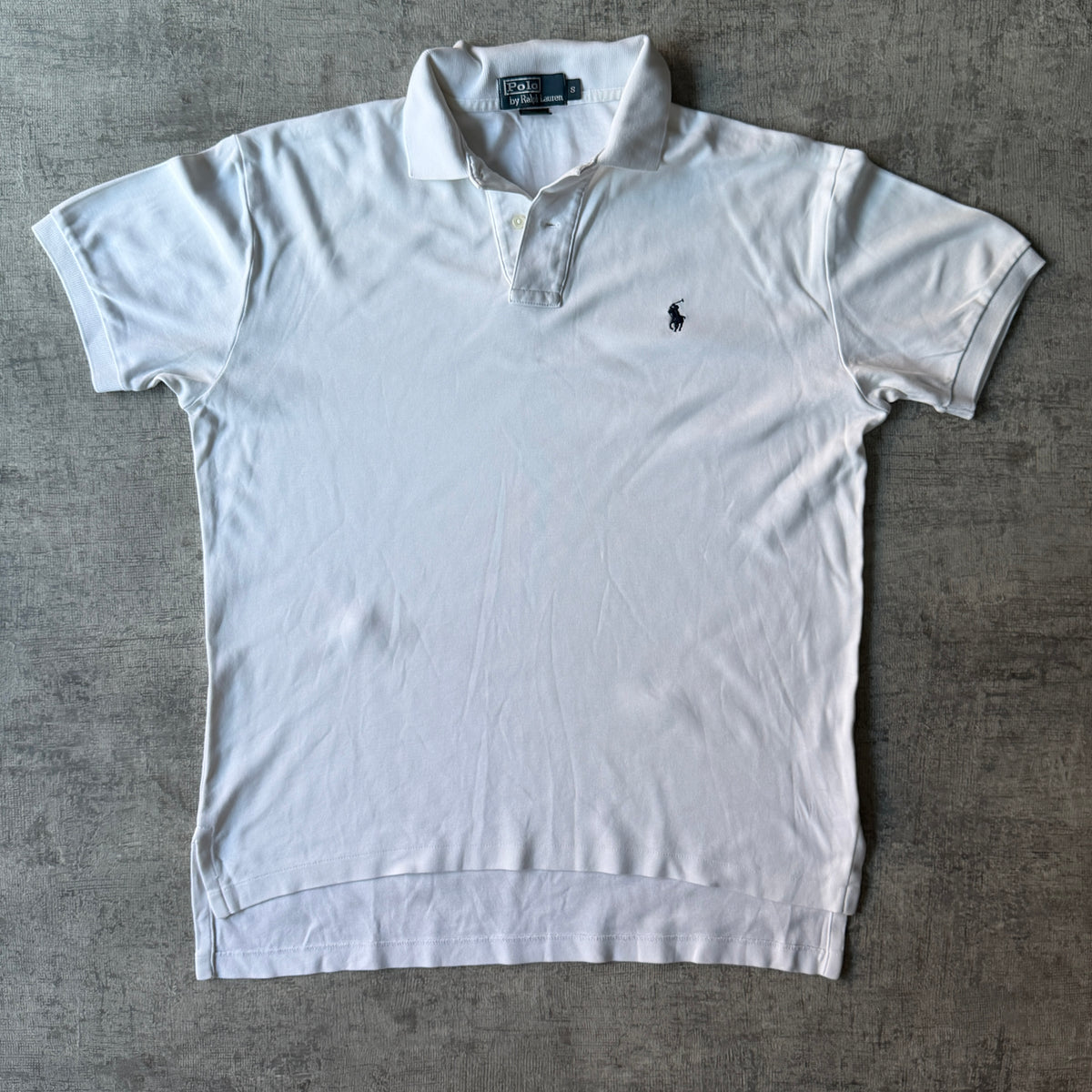 Vintage Polo Ralph Lauren Mens White Polo Shirt Size S Oversized        -D54