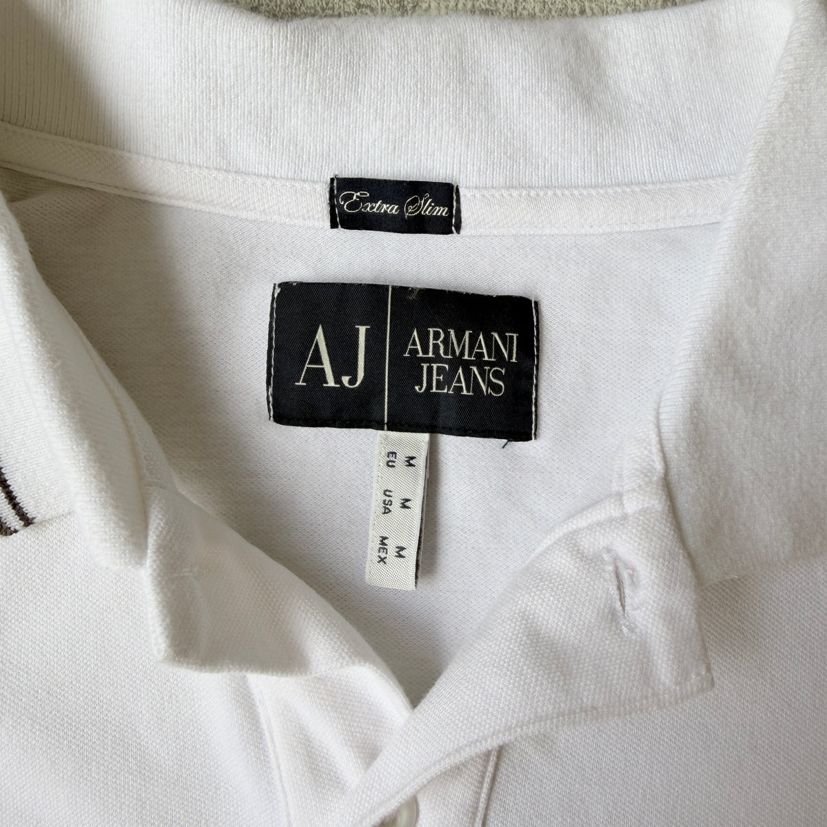 Armani Jeans Womens Y2K Polo Shirt Size M White Top                 -E58