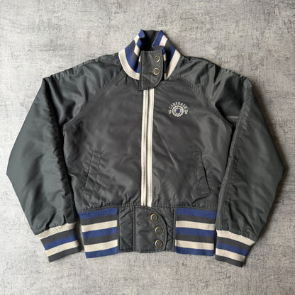 Lonsdale Womens Y2K Bomber Jacket Size 8 Grey White          -H34