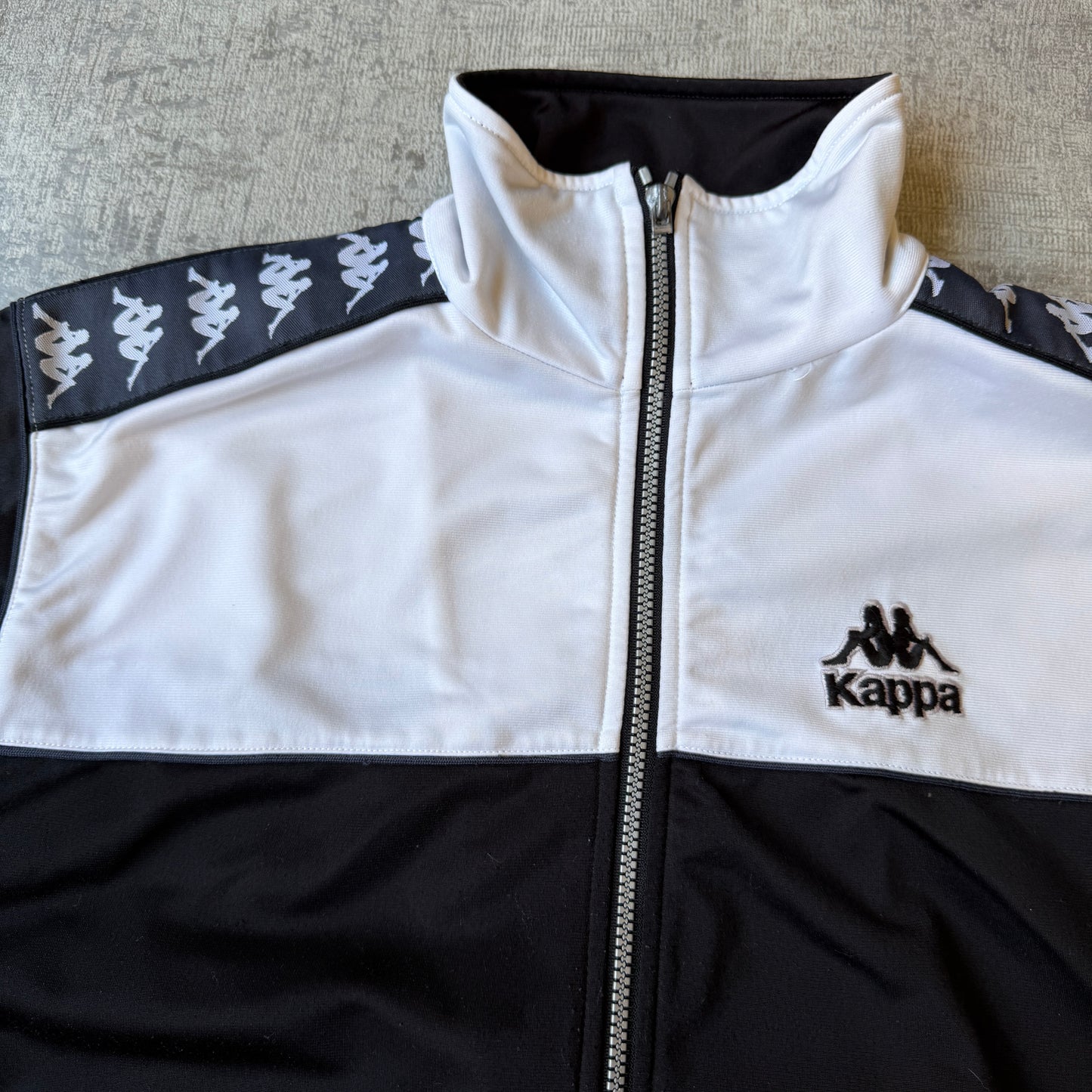 Vintage Kappa Track Jacket Size M Mens Black White Full Zip          -A39