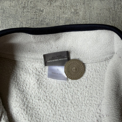 New Balance Cream Fleece Quarter Zip Jumper Size XL Mens           -G23