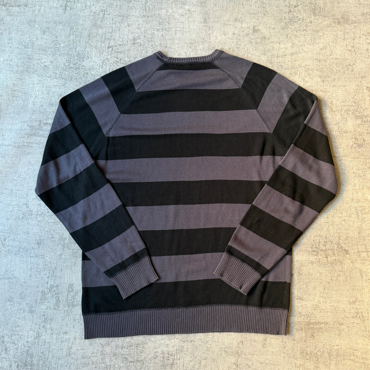 Y2K Jay Jays Graphic Sweater Grey Striped Size M Mens         -B47