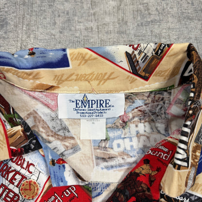 Vintage Empire Postcard Cropped Button Up Shirt Size XL         -I1