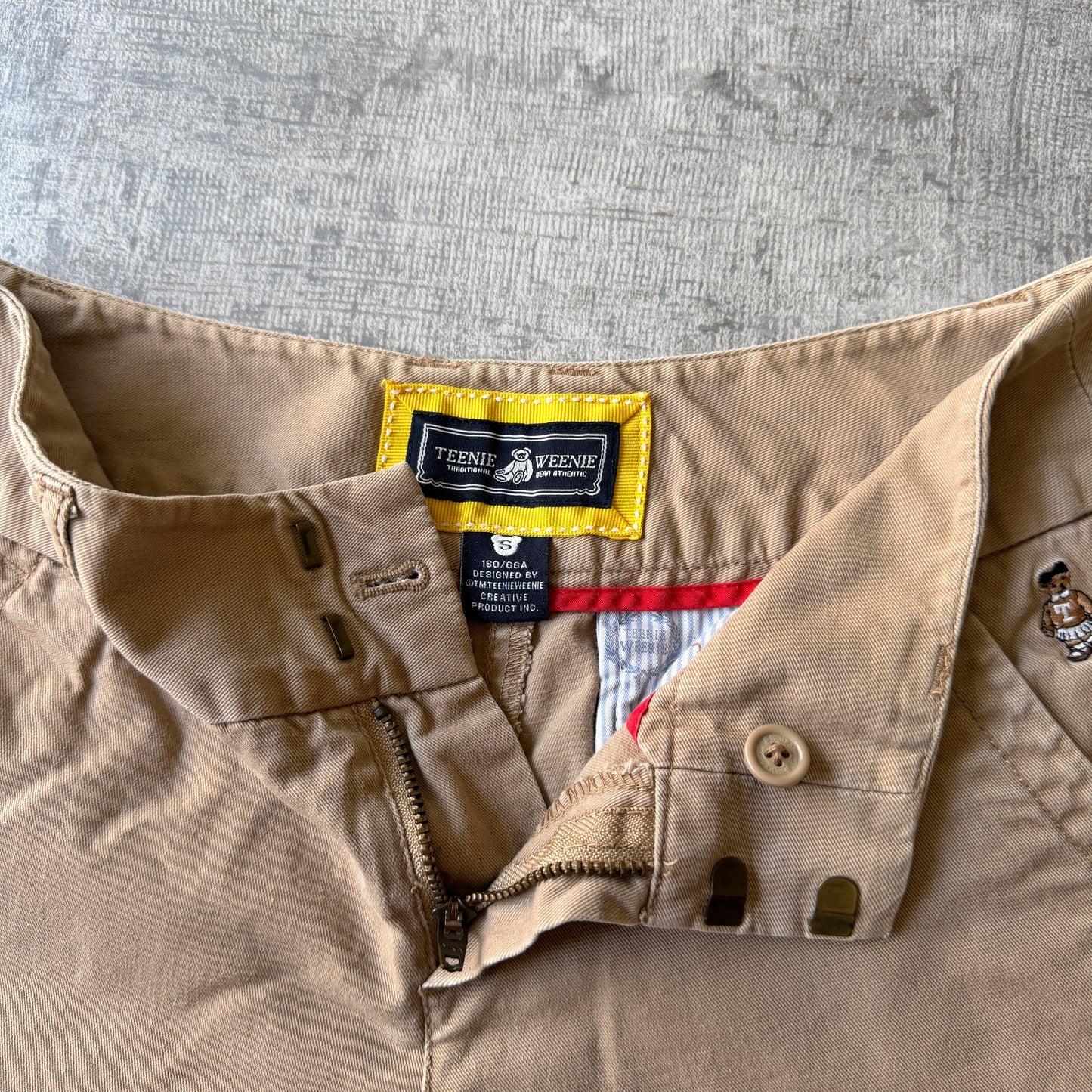 Y2K Womens Cargo Mini Shorts Size S Tan Pants "Teenie Weenie"         -A45