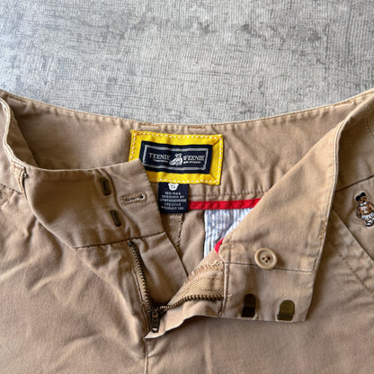 Y2K Womens Cargo Mini Shorts Size S Tan Pants "Teenie Weenie"         -A45