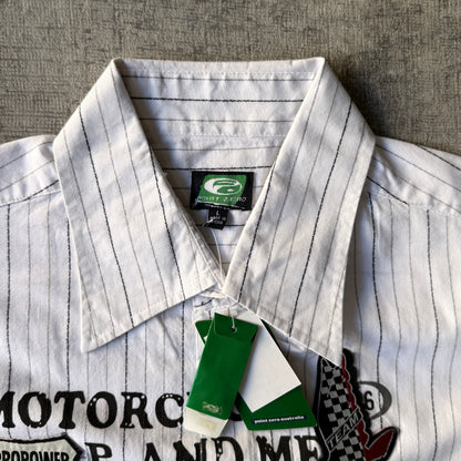 Point Zero Vintage Graphic Cropped Button Up Size L Mens NWT'S           -C52