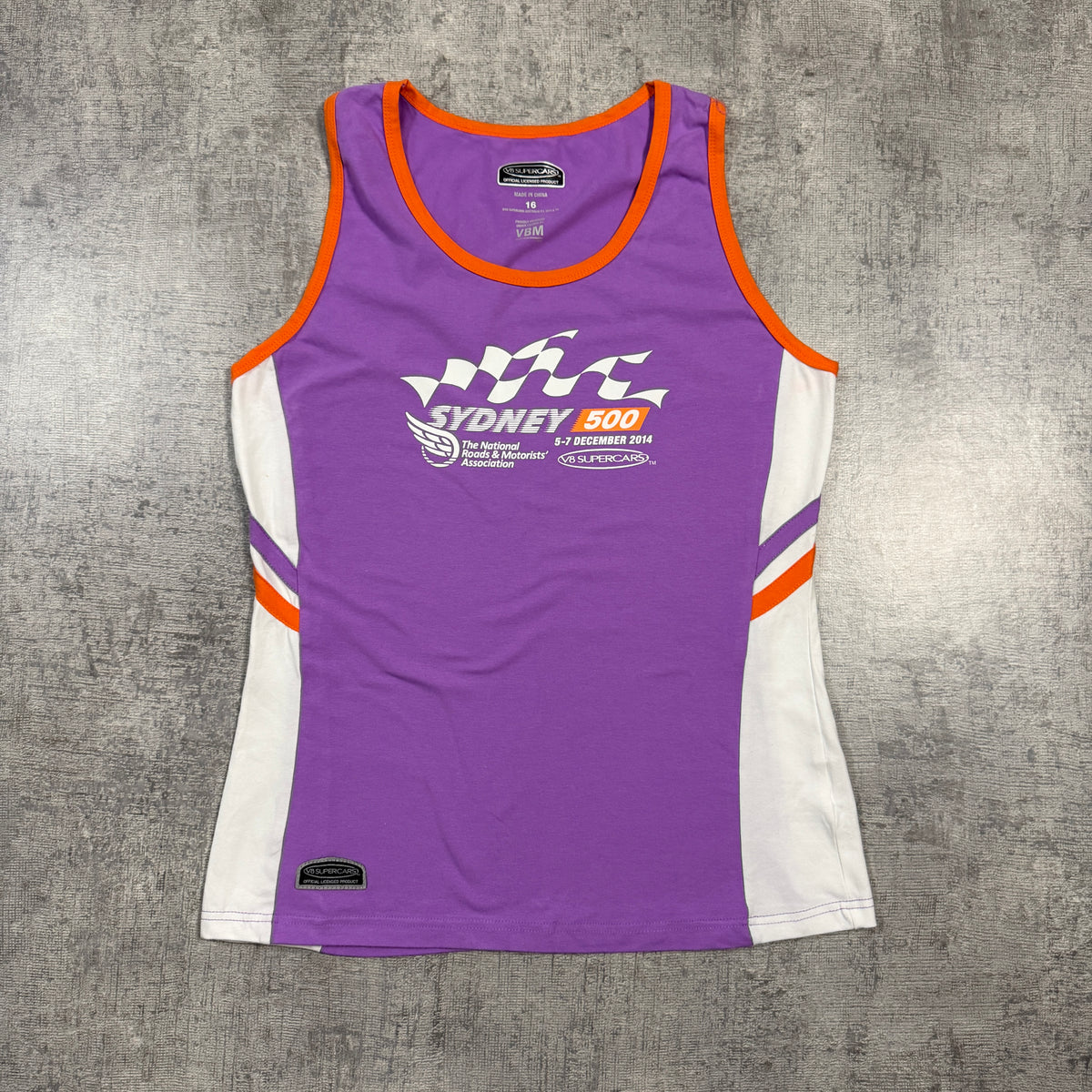 Vintage V8 Supercars Sydney 500 Womens Purple Singlet Top Size 16           -I49