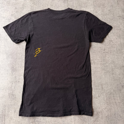 FOX Racing Y2K Graphic T-Shirt Size S Mens Black Yellow Tee                -B12