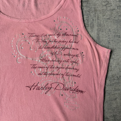 Harley Davidson Y2K Pink Tank Top Size XL Women's    -A2