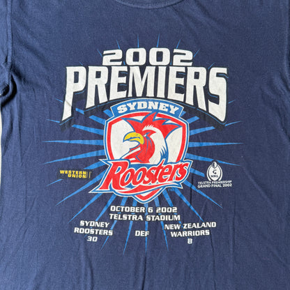 Sydney Roosters 2002 NRL Premiers Vintage Graphic T-Shirt Size S Mens                          -E48